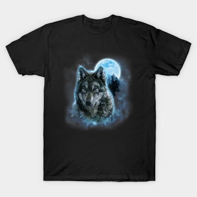 Moon Wolf T-Shirt by GothicDesigns